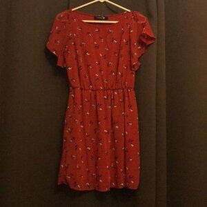 Red patterned sundress